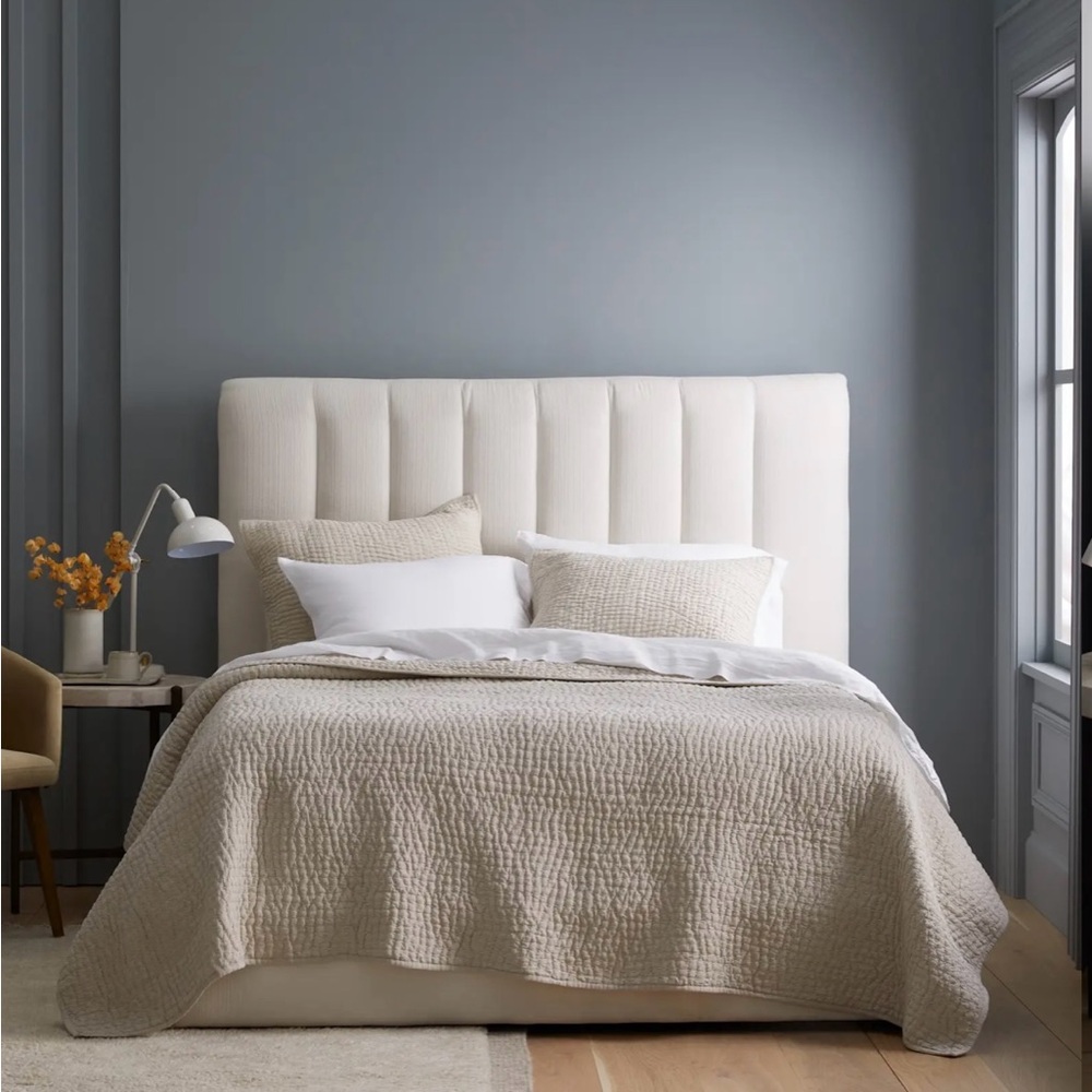 New Quince European Linen Cotton Stitch Quilt Set in Color Natural